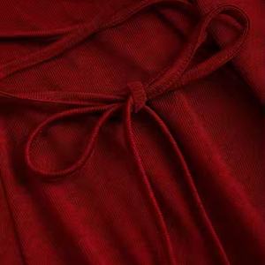 Vestido de Navidad Bohemio Vintage Ecológico para Mujer, 100% Lino, Manga Larga, Maxi, con Capucha, Cordones, Corte Irregular en A, Lavable - Product Image 5