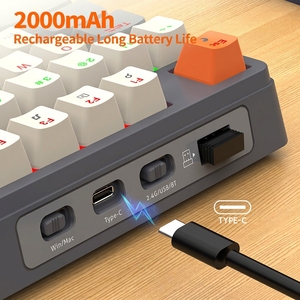 คีย์บอร์ดกลไก <span class=keywords><strong>K95</strong></span> ไร้สาย 2.4G รุ่นที่สาม แบบ Hot Plug ปรับแต่งได้สำหรับเล่นเกม พร้อมปุ่มโครงสร้างเกม - Product Image 2