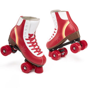Patins à roulettes professionnels en microfibre de haute qualité pour adultes <span class=keywords><strong>Quad</strong></span> chaussures de patinage à motif arc-en-ciel pour femmes - Product Image 1