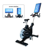 Bicicleta de Spinning Comercial con Pantalla Giratoria HD de 21.5'', Sistema de Resistencia Magnética, para Gimnasio y Uso Doméstico, Bicicleta de Ejercicio para Interiores