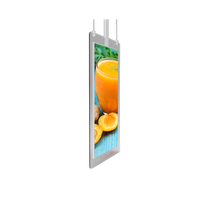 Affichage numérique suspendu double face de 43 pouces, RK3288 Android, tout en verre, 4K, montage au plafond, kiosque publicitaire