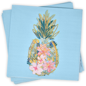 Serviettes de table <span class=keywords><strong>WELLPAPER</strong></span> en papier vierge 2 plis, motif ananas imprimé, style sac - Product Image 1