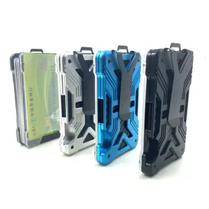 Xách tay nhôm Wallet sợi carbon gồ ghề chủ huy hiệu ID chủ thẻ tín dụng với kim loại clip cho nhân viên văn phòng ngoài trời