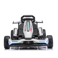 Kart à pédales électrique haut de gamme pour adultes 24V avec 3 vitesses et lumières LED colorées, kart électrique pour enfants