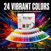 Set Lukisan Tie Dye DIY, Perlengkapan Melukis, Bubuk Pewarna Kain, Perlengkapan Profesional, Grosir, untuk Pelajar, Anak-anak, Dewasa, 42 Warna