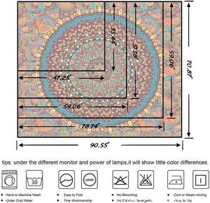 Personnalisé vert Mandala imprimé <span class=keywords><strong>tapisserie</strong></span> tricoté indien Hippie décoration murale psychédélique esthétique tapisseries pour chambre tenture murale - Product Image 2