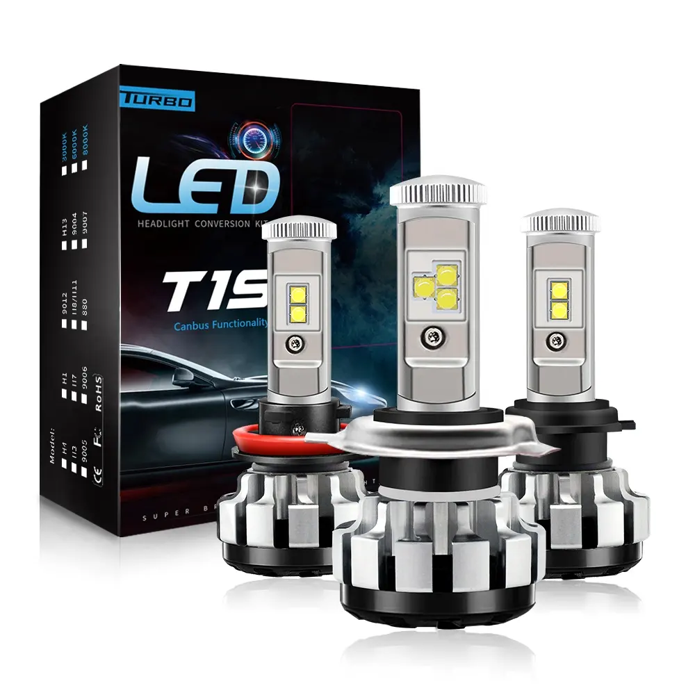 35W 40W led 헤드 라이트 새로운 Tur bo LED T1S LED 헤드 램프 크세논 hid 조명 H4 H7 H11 9005 9006