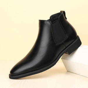 Elegantes Botas Chelsea Italianas para Hombre, Zapatos de Vestir Formales con Capa Superior de Cuero - Product Image 1