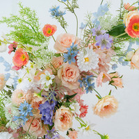 Colonnes de fleurs artificielles bohèmes pastel aux couleurs vives, toucher réel, pour arche de mariage extérieure, décoration de lieux et de fenêtres