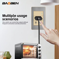 BAOBEN Prise murale standard américaine en acier inoxydable avec bordure dorée et panneau gris, série USB Type C pour ordinateur