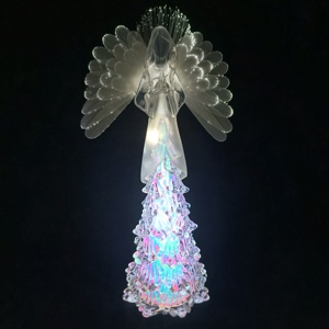 Elegante Figura de Ángel con Luz LED, Ángel de Cristal Transparente, Decoración Navideña - Product Image 3