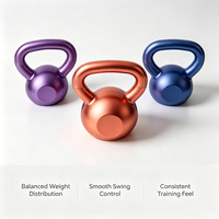 Kettlebells multicolores pour la remise en forme à domicile et l'entraînement en salle de sport