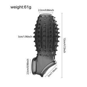 Funda para Pene de Silicona Reutilizable con Puntos Acordonados para Retrasar la Eyaculación, Condones Reutilizables para Hombres - Product Image 5