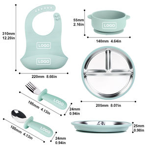 Novedades en Productos para Bebés Libres de BPA, Vajilla de Silicona para Recién Nacidos, Platos, Tazas de Entrenamiento, Baberos, Cuchillo, Tenedor y Cuchara para Niños Pequeños - Product Image 5