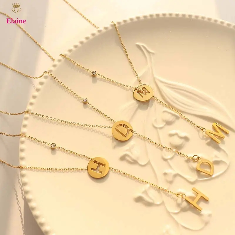Wholesale Trend Fashionable Necklace Made In China Stainless Steel Gold Letter Necklaces Jewelry