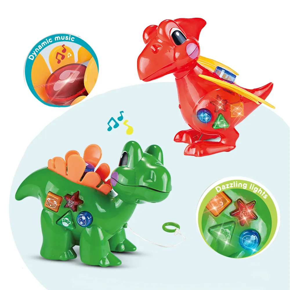 Bebê dinossauro em forma de eletrônico, sensorial, playful, iluminação musical, brinquedo da criança