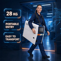 Soudeuse laser à fibre portable 3-en-1, machine de nettoyage manuelle, décapant de rouille 900W refroidi par air pour le service commercial des chaudières