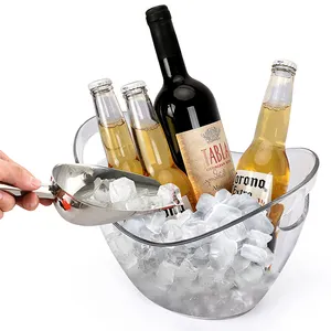 New Design Wholesale Multiple Colors 4L Ice Cooler Customized Acrylic Beer Champagne Plastic Ice Bucket for Party