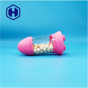 Pots et conteneurs à bonbons en plastique PET transparents en forme <span class=keywords><strong>de</strong></span> fusée uniques pour grand magasin <span class=keywords><strong>de</strong></span> détail - Product Image 6
