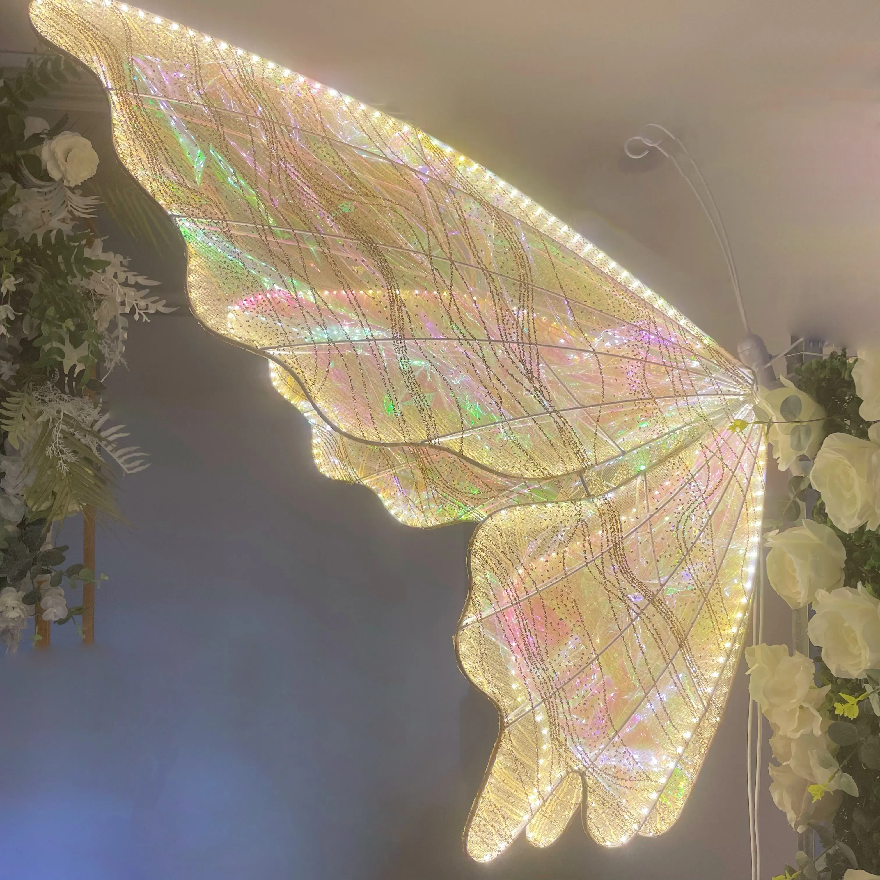 NEW STYLE Metal Luminous Butterfly Light Decorate Wedding Ceiling Decorative Stage Background For wedding party events