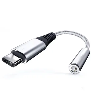 Kabel Audio Jack Aux Headphone, USB C Ke 3.5Mm Adaptor Aux 3.5Mm Tipe C untuk OnePlus 7 7T Pro Note 10 Google Pixel 3 4 XL