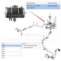 68364312AC Nuevo depósito de recuperación de refrigerante para Jeep Wrangler JL 2.0L 2018-2024, accesorio de motor, piezas de coche