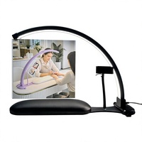 Nouvelle lampe de table UV LED demi-lune 3 en 1 avec support pour téléphone et repose-bras, 36W, luminosité réglable, lumière pour la beauté des ongles