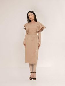 Maxi abito Casual da donna VES-0014 elegante evangelico con fiocco e volant in tinta unita <span class=keywords><strong>su</strong></span> <span class=keywords><strong>misura</strong></span> per la moda estiva - Product Image 3