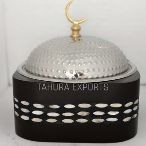 Dernière arrivée MOP Design Hot Pot Isolé Métal Rond Bois Casserole Arabe Moyen-Orient Chauffe-plats Servant - Product Image 5