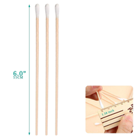 Bâton en bois de 6 pouces paquet unique applicateur à pointe de coton chirurgical jetable coton médical stérile Swabsesidue
