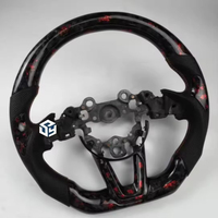 Volante Deportivo de Cuero para Mazda, con Fibra de Carbono Real, Base Plana, Sensación Cómoda, para Mazda 3 Axela CX4 CX5
