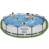 Bestway 56416เหล็กโปรกรอบสระว่ายน้ำพับเกมน้ำที่มีเสถียรภาพสระว่ายน้ำขายส่งผู้ใหญ่สระว่ายน้ำพลาสติก