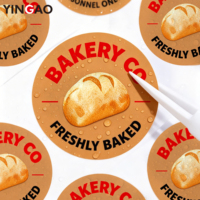 Stiker Gulung Kustom Kemasan Segel Label Bulat Bahan Vinyl Food Grade untuk Kotak Hadiah Tas Stiker Cangkir Kopi Logo Kustom