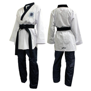 Pantalones Azul Marino, Chaqueta Amarilla, Ropa de Artes Marciales de Taekwondo <span class=keywords><strong>Poomsae</strong></span> <span class=keywords><strong>Dobok</strong></span> <span class=keywords><strong>para</strong></span> Maestro - Product Image 4