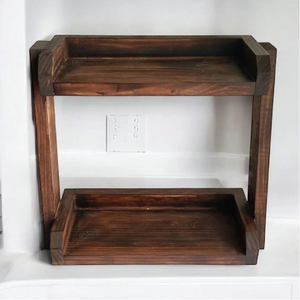 Organisateur de salle de bain multifonctionnel en bois écologique à deux niveaux pour le comptoir de la cuisine, le bureau et la coiffeuse - Product Image 3