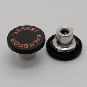 Custom Engraved Logo Matte Black Round Metal <strong>Snap</strong> Press Button <strong>Snaps</strong> <strong>Fasteners</strong> for Clothing Jackets Coat - Product Image 2