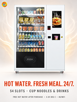 Distributeur automatique de nouilles avec eau chaude gratuite, écran 21,5 pouces, pour snacks et boissons, idéal pour les aires de restauration (vente en gros)
