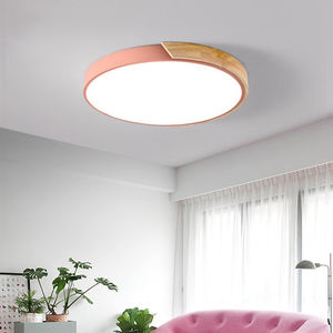 Offre Spéciale plafonniers ultra-minces luminosité chambre Dimmable rond coloré plafonnier en bois - Product Image 3