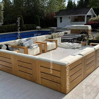 Conjuntos de Muebles de Jardín para Patio Exterior, Silla de Madera, Sofá Seccional, Muebles de Madera, Silla Giratoria de Teca