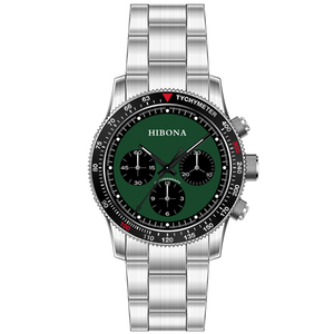 Montre chronographe à <span class=keywords><strong>bracelet</strong></span> en acier inoxydable 316L ST1902 Chrono automatique pour hommes - Product Image 1
