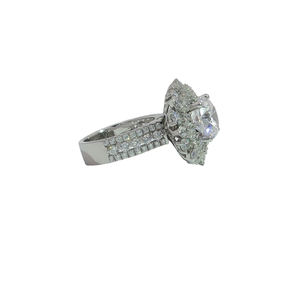 Anillo vacío de lujo con ajuste de punta de oro blanco de 18 quilates para mujer con joyería de compromiso de boda personalizable - Product Image 6