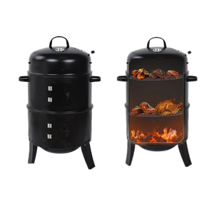 3 en 1 Bbq Patio al aire libre Barbacoa Estufa de leña Estufa de barbacoa portátil Parrilla de barbacoa de carbón de carbono - Product Image 4