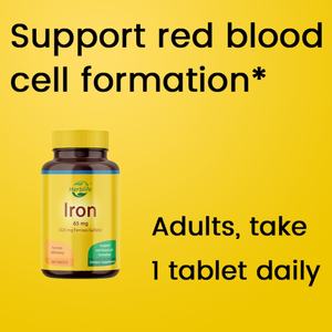 Tabletas de Hierro 65 mg, Suplemento Dietético para el Apoyo de los Glóbulos Rojos, 180 Tabletas, Suministro para 180 Días, Venta Caliente OEM/ODM - Product Image 3