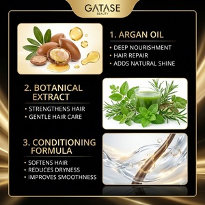 Crème colorante pour cheveux à l'huile d'argan 3 en 1, sans ammoniaque, semi-permanente, couvrante des cheveux gris, 400 ml - Product Image 2