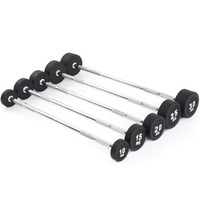 Ensemble d'haltères fixe pour la maison, 10 kg, 15 kg, 20 kg, 25 kg, 30 kg, barre droite/curl, haltères intégrées avec revêtement en caoutchouc