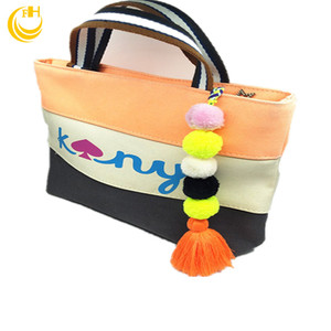 <span class=keywords><strong>Porte</strong></span>-clés en coton de haute qualité avec pompon en fourrure coloré, <span class=keywords><strong>porte</strong></span>-clés en peluche pour sac fourre-tout, design unique et élégant - Product Image 2