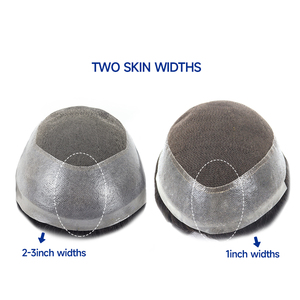 Parrucche Personalizzate in Capelli Vergini Australiani e Indiani con Base in Pizzo e PU Sottile Intorno, Parrucca da <span class=keywords><strong>Uomo</strong></span> con Stile a Onda Naturale - Product Image 3