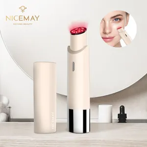 Anti-Aging-Schönheitsstab RF Gesichts-Augenmassagegerät Vibrierender Stift mit beheiztem rotem Licht zur Faltenentfernung