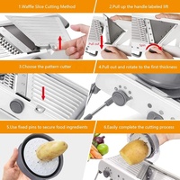 Hachoir à légumes intelligent 18 en 1, mandoline en acier inoxydable, trancheuse, coupe-légumes réglable, trancheuse à pommes de terre, hachoir à aliments professionnel