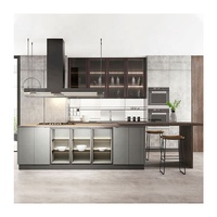 Cuisine modulaire grise mate de haute qualité au design moderne pour villa